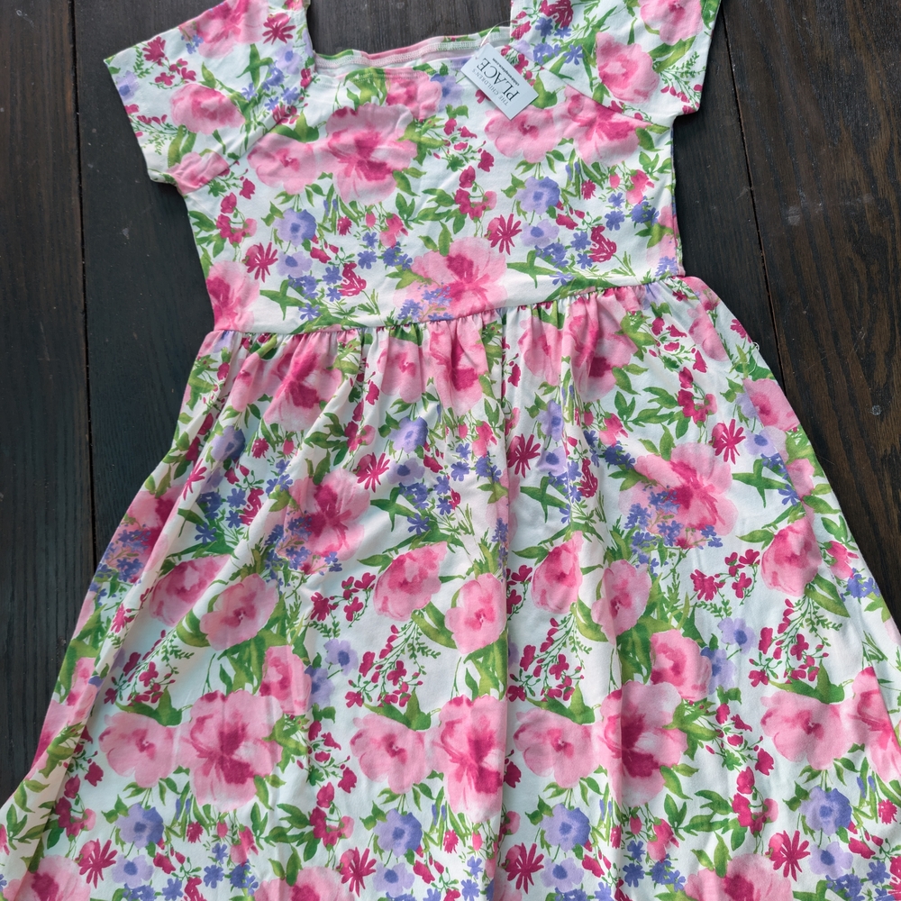 The Children's Place NWT Size XXL Youth Pink and Purple Floral Dress